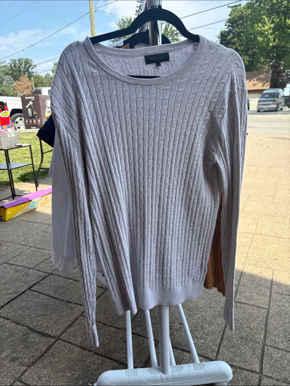 Light Gray Cable Knit Sweater